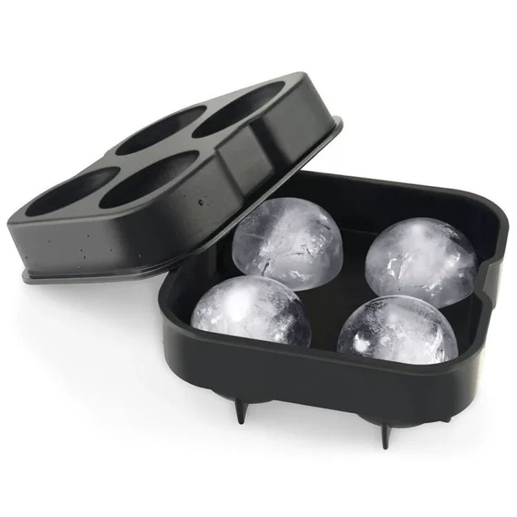 Moule à glaçons sphériques en silicone à 4 cavités, forme sphérique