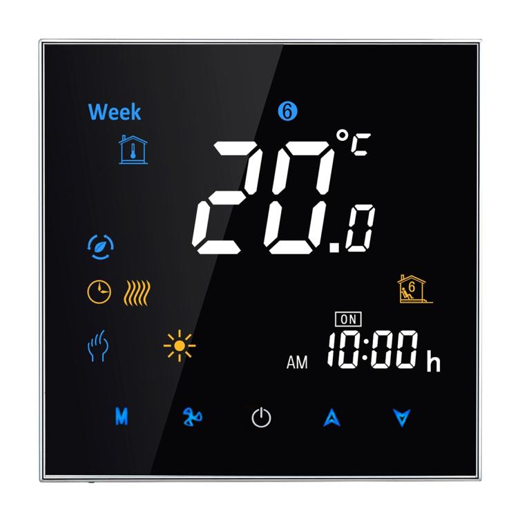Thermostat de chauffage électronique à charge 16A BHT-3001 avec écran LCD, capteur, affichage de l'horloge / température / heure / semaine / chauffage, etc., BHT-3001 16A (Noir), BHT-3001 16A (Blanc)