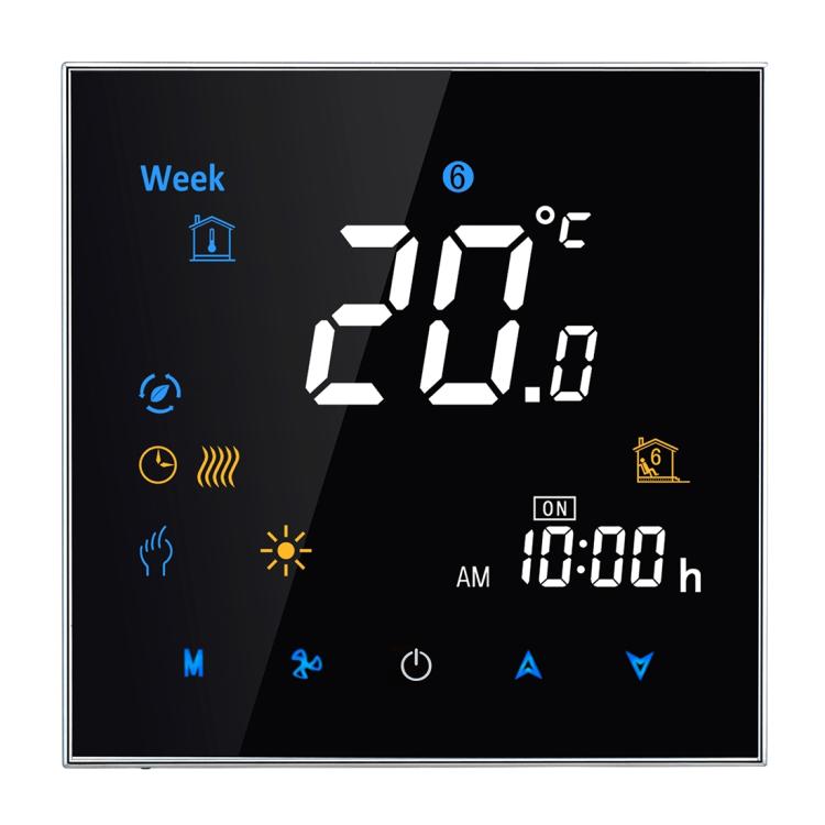 Thermostat de chauffage électronique à charge 16A BHT-3001 avec écran LCD, capteur, affichage de l'horloge / température / heure / semaine / chauffage, etc., BHT-3001 16A (Noir), BHT-3001 16A (Blanc)