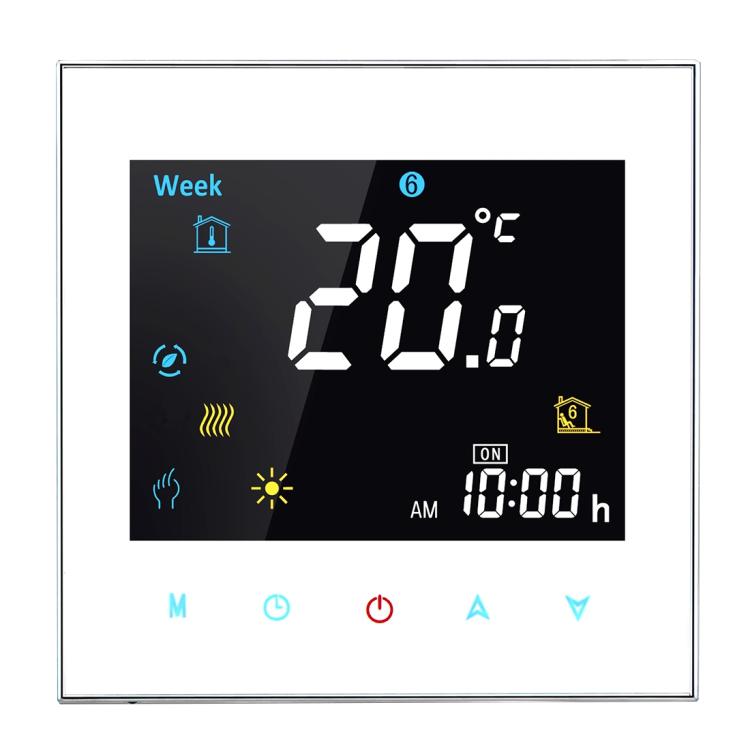 Thermostat de chauffage électronique à charge 16A BHT-3001 avec écran LCD, capteur, affichage de l'horloge / température / heure / semaine / chauffage, etc., BHT-3001 16A (Noir), BHT-3001 16A (Blanc)