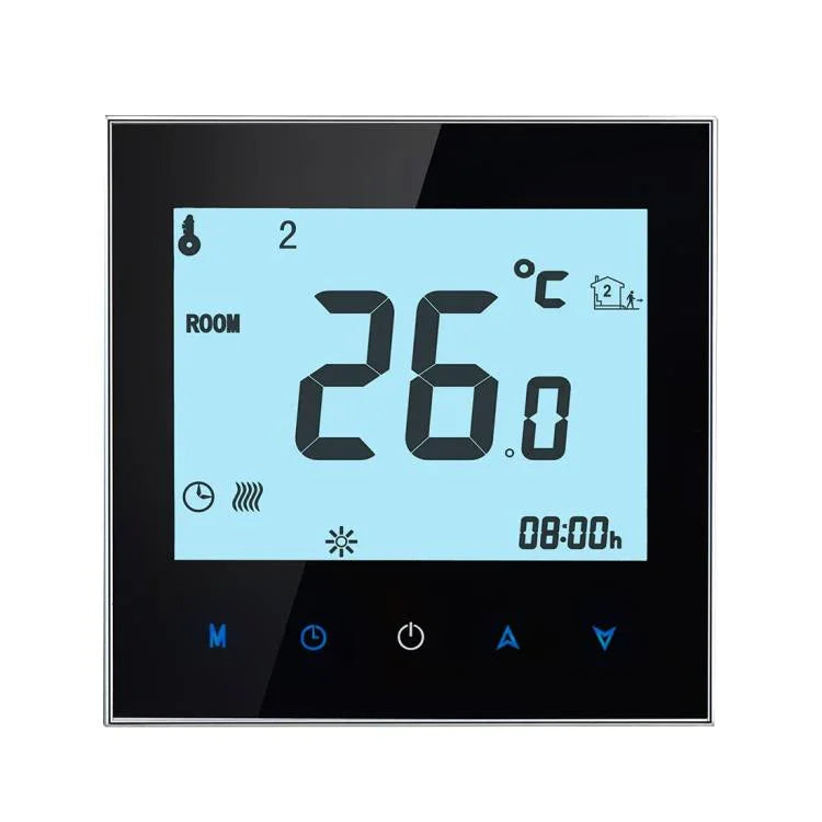 BHT-1000-GB-WIFI Thermostat de chauffage électronique tactile LCD WiFi type chauffage charge 16A avec capteur, affichage horloge / température / périodes / heure / semaine / chauffage etc., BHT-1000 16A (Noir), BHT-1000 16A (Blanc)