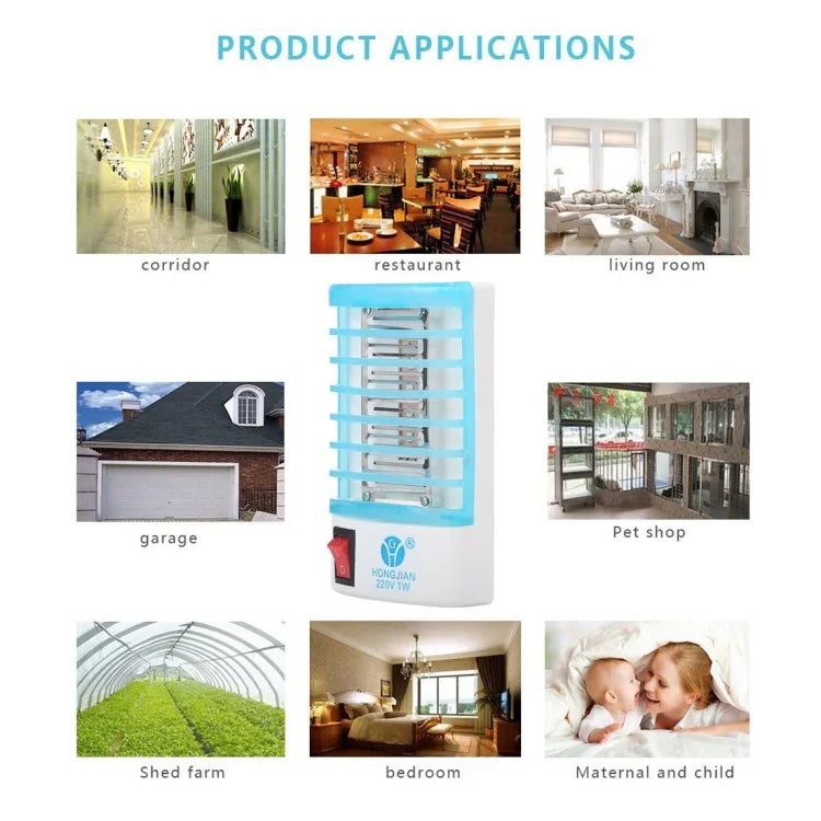 Lampe de nuit tue-moustiques efficace à 4 LED lumière bleue, prise US, AC110V, prise US
