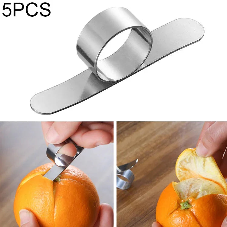 Lot de 5 éplucheurs à orange en acier inoxydable, 5 pièces en acier inoxydable