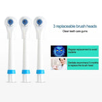 Brosse à dents électrique rotative étanche créative 2W pour la maison avec 4 têtes de brosse de rechange et base, 8500 tours par minute