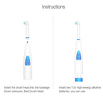 Brosse à dents électrique rotative étanche créative 2W pour la maison avec 4 têtes de brosse de rechange et base, 8500 tours par minute