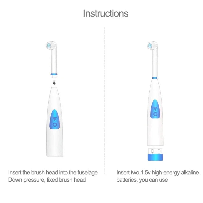 Brosse à dents électrique rotative étanche créative 2W pour la maison avec 4 têtes de brosse de rechange et base, 8500 tours par minute