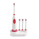 Brosse à dents électrique rotative étanche créative 2W pour la maison avec 4 têtes de brosse de rechange et base, 8500 tours par minute
