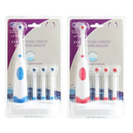 Brosse à dents électrique rotative étanche créative 2W pour la maison avec 4 têtes de brosse de rechange et base, 8500 tours par minute