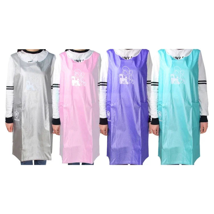Tablier sans manches pour animaux de compagnie, robe de beauté, blouse d'esthéticienne pour animaux de compagnie, vêtement imperméable, tabliers de magasin pour animaux de compagnie, M, longueur : 93 cm, taille : M couleur : argent
