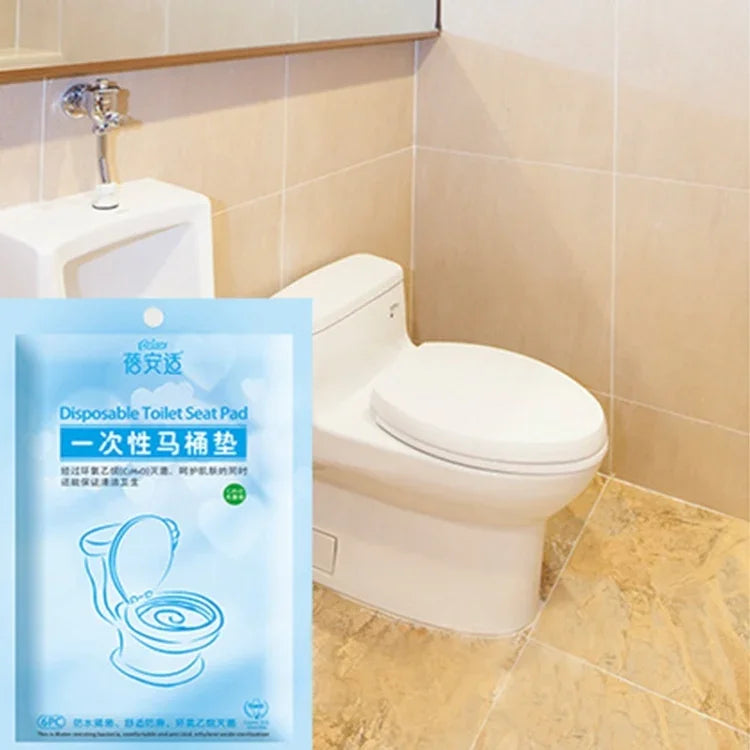 10 PCS Tapis de siège de toilette jetable de voyage étanche antibactérien, Coussin de papier toilette, Couvre-siège antibactérien