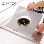 4 Pièces Plaque de protection pour cuisinière à gaz en fibre ultra-fine, taille : 27 x 27 cm (argent), 4 Pièces