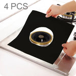 4 Pcs Tapis de protection nettoyant ultra-fin en fibre de verre pour cuisinière à gaz, Taille: 27*27 cm (Noir), 4 PIÈCES
