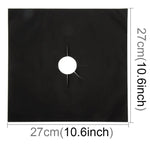 4 Pcs Tapis de protection nettoyant ultra-fin en fibre de verre pour cuisinière à gaz, Taille: 27*27 cm (Noir), 4 PIÈCES