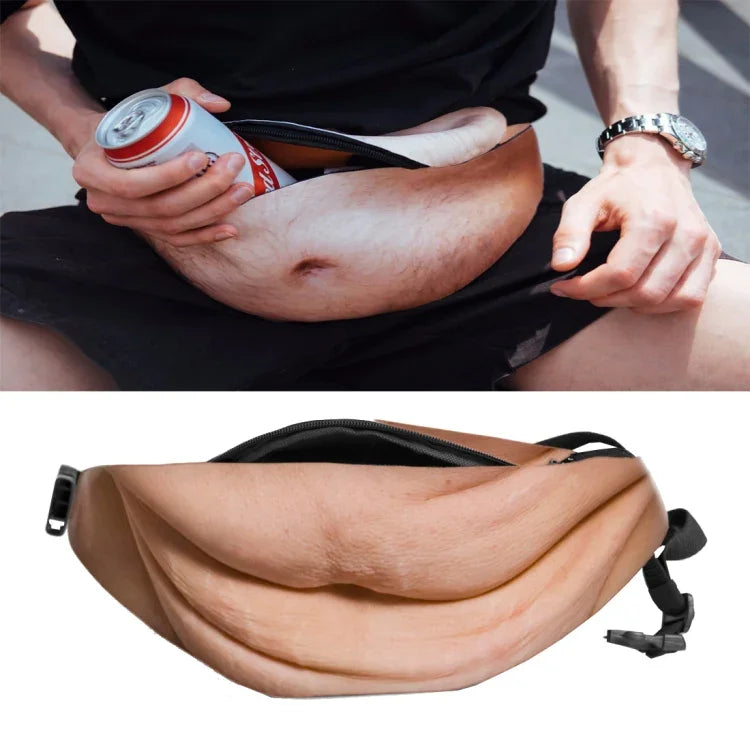 Sac de taille extérieur créatif et amusant en forme de ventre artificiel anti-harcèlement, sac de sport portable multifonction unisexe, HC0879A, HC0879B, HC0879C, HC0879D, HC0879E, HC0879F