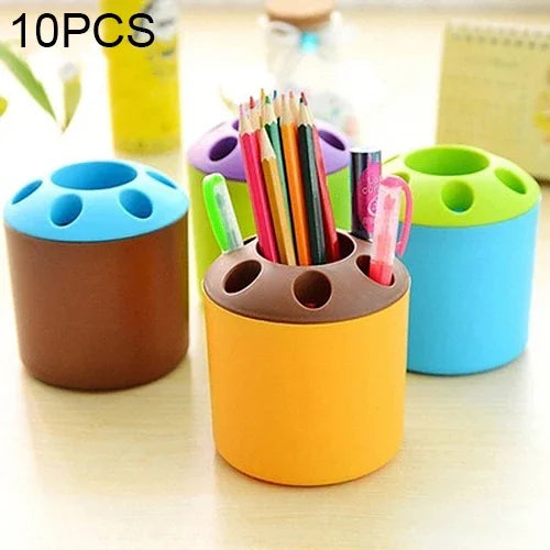Lot de 10 boîtes de rangement multifonction créatives pour stylos, brosses à dents, fournitures scolaires et de bureau, couleur aléatoire, porte-stylo