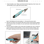 Souris sans fil intelligente portative 2,4 GHz innovante de style stylo pour PC portable, rouge, bleu, gris