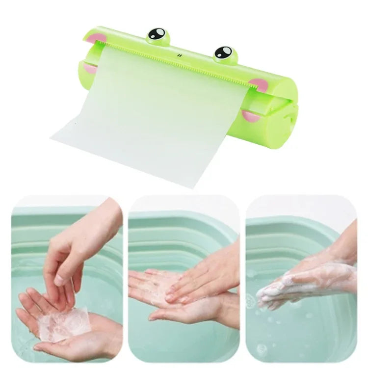 Feuilles de savon parfumées pratiques pour lavage des mains motif grenouille 1,2m, livraison couleur aléatoire, feuilles de savon