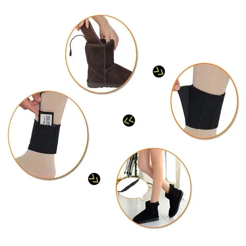 Semelles chauffantes rechargeables à batterie lithium pour garder les pieds au chaud, chaleur pendant 8-9 heures, Taille : 35-36, Taille : 35-36
