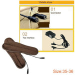 Semelles chauffantes rechargeables à batterie lithium pour garder les pieds au chaud, chaleur pendant 8-9 heures, Taille : 35-36, Taille : 35-36