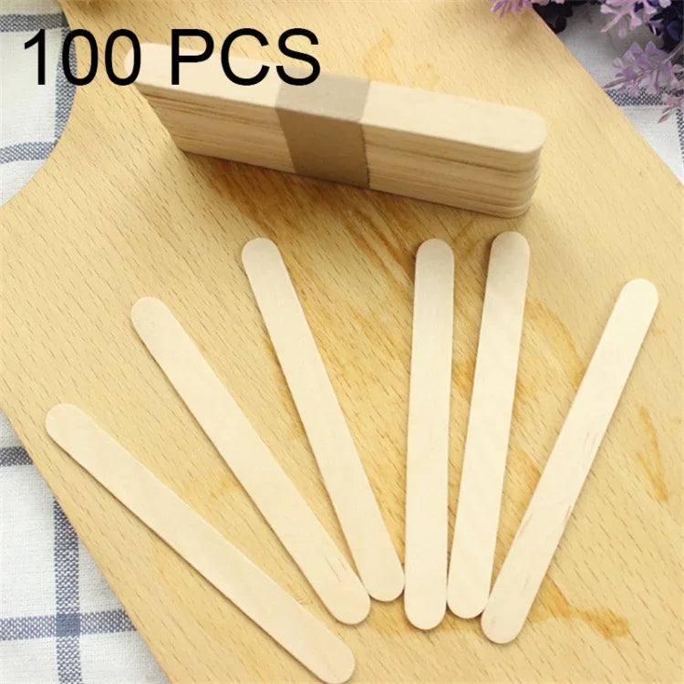 100 spatules en bois de 15 cm, outils d'épilation à la cire, bâtonnets de glace, outils d'épilation à la cire