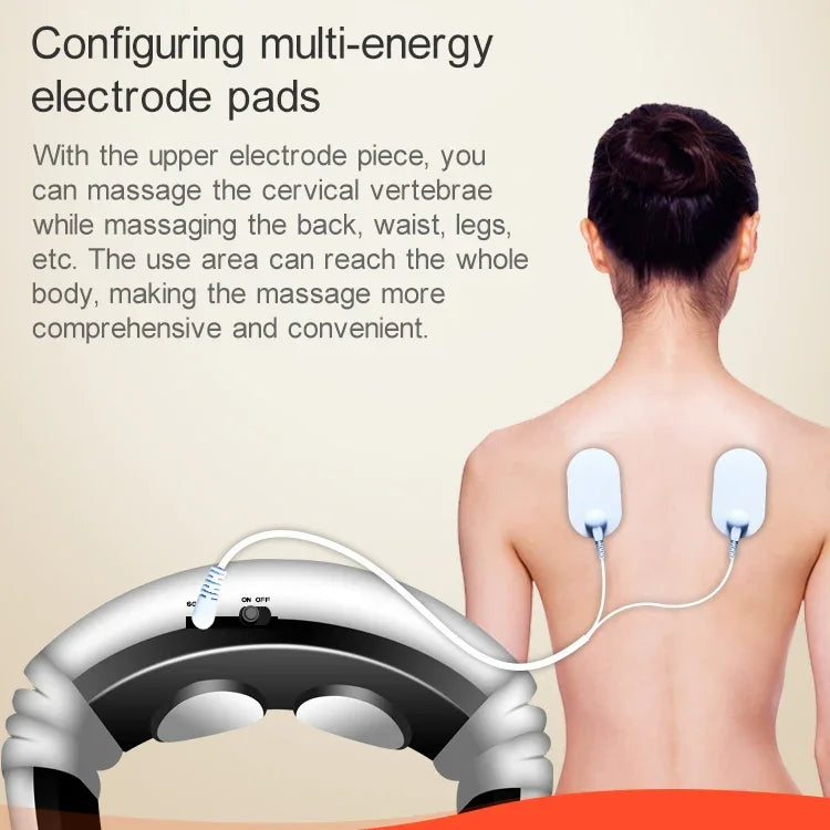 Masseur corporel électrique à impulsions électriques pour le dos, le cou et les épaules, avec chargement USB et batterie de 1300 mAh