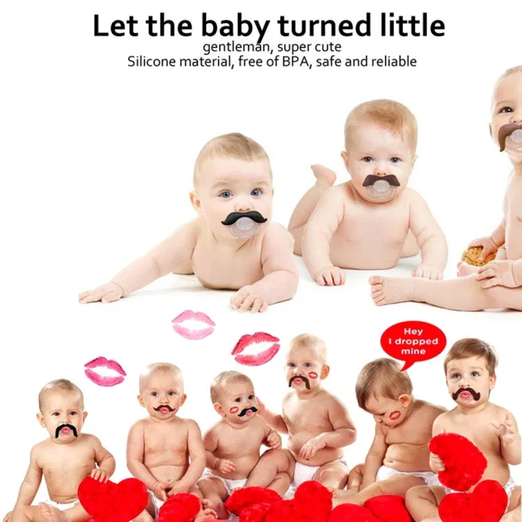 Sucette Bébé Détente Moustache Drôle, 2 Sucettes