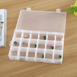 Boîte de rangement organisatrice en plastique Compartiment à grille amovible pour bijoux, boucles d'oreilles, hameçons, petits accessoires, Taille: Large, 36 fentes, 36 emplacements