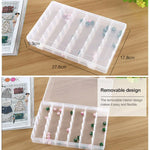 Boîte de rangement organisatrice en plastique Compartiment à grille amovible pour bijoux, boucles d'oreilles, hameçons, petits accessoires, Taille: Large, 36 fentes, 36 emplacements
