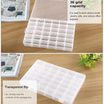 Boîte de rangement organisatrice en plastique Compartiment à grille amovible pour bijoux, boucles d'oreilles, hameçons, petits accessoires, Taille: Large, 36 fentes, 36 emplacements
