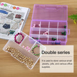 Boîte de rangement à bijoux en plastique à double couche 8 compartiments avec séparateurs réglables, 8 compartiments (Rose), 8 compartiments (Bleu), 8 compartiments (Violet), 8 compartiments (Blanc)