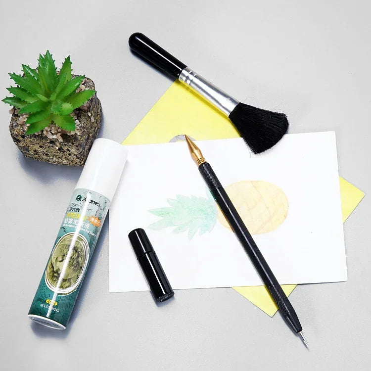 5 pièces/ensemble d'outils de peinture à gratter stylo à gratter détails du stylo réparation du stylo solution de peinture à gratter à usage spécial, 5 pièces/ensemble d'outils de peinture à gratter