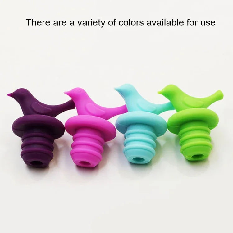 2 bouchons de bouteille créatifs style oiseau en silicone pour vin, bière et condiments, couleur livrée au hasard, 10 bouchons forme oiseau