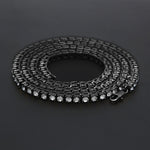 Collier Homme Hip Hop Punk Chaîne en Alliage Incrustée de Cristaux Rang Unique, Taille : 24 pouces, Taille : 24 pouces