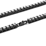 Collier Homme Hip Hop Punk Chaîne en Alliage Incrustée de Cristaux Rang Unique, Taille : 24 pouces, Taille : 24 pouces