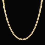 Collier Homme Hip Hop Punk Chaîne en Alliage Incrustée de Cristaux Rang Unique, Taille : 24 pouces, Taille : 24 pouces