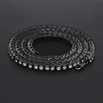 Collier chaîne en alliage incrusté de cristaux, style hip-hop punk, pour homme, taille : 30 pouces