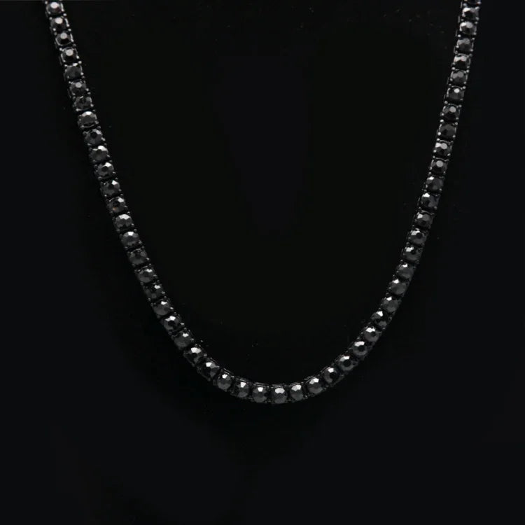 Collier chaîne en alliage incrusté de cristaux, style hip-hop punk, pour homme, taille : 30 pouces