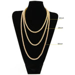 Collier chaîne en alliage incrusté de cristaux, style hip-hop punk, pour homme, taille : 30 pouces