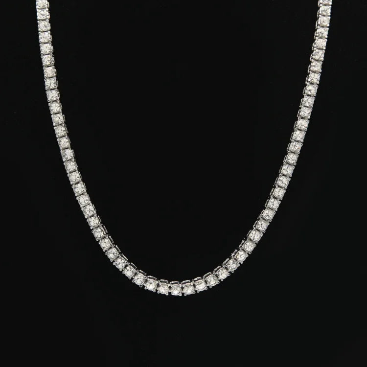 Collier chaîne en alliage incrusté de cristaux, style hip-hop punk, pour homme, taille : 30 pouces
