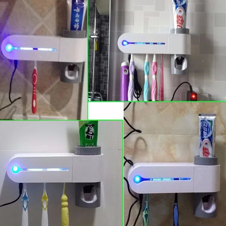 Distributeur automatique de dentifrice Stérilisateur UV ultraviolet pour brosse à dents Support de rangement