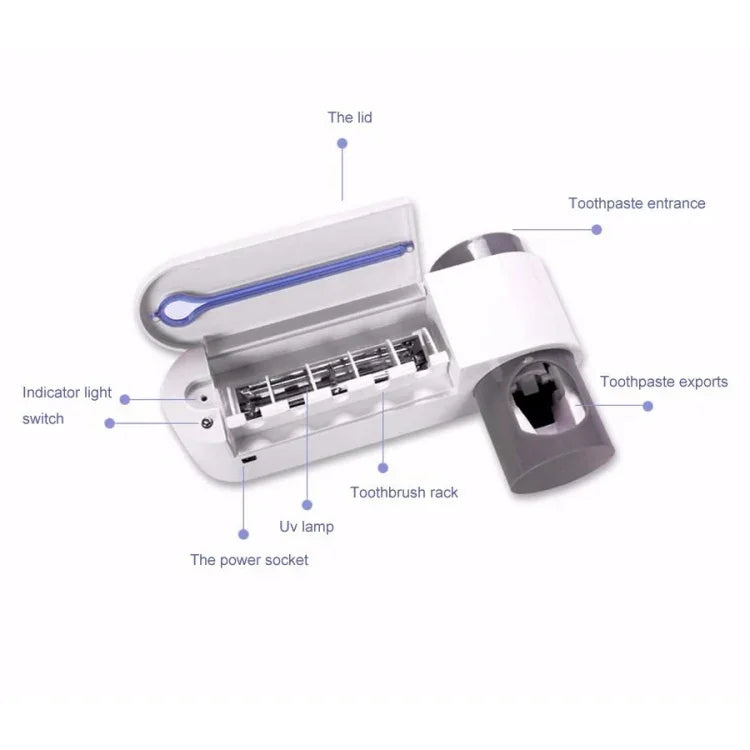 Distributeur automatique de dentifrice Stérilisateur UV ultraviolet pour brosse à dents Support de rangement