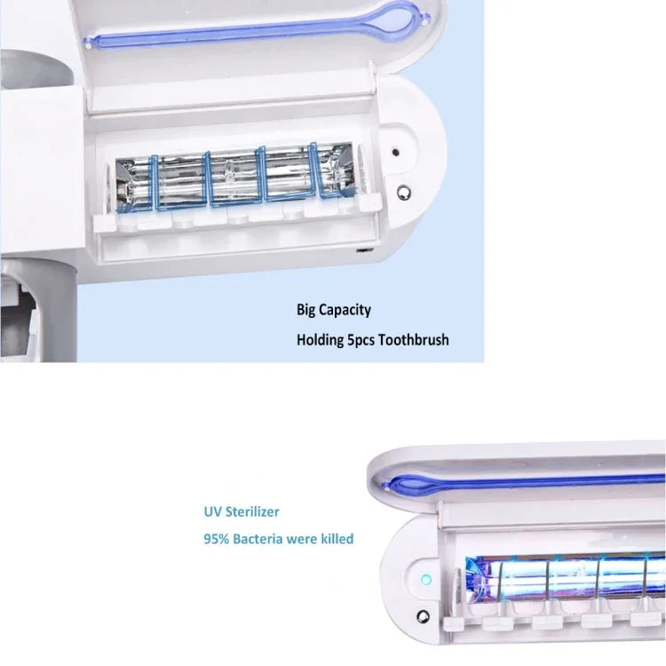 Distributeur automatique de dentifrice Stérilisateur UV ultraviolet pour brosse à dents Support de rangement