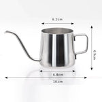 Verseuse à café à main en acier inoxydable 304 avec bec long et étroit et anse suspendue, 250 ml