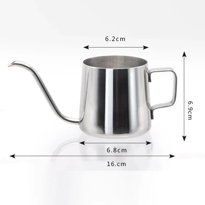 Verseuse à café à main en acier inoxydable 304 avec bec long et étroit et anse suspendue, 250 ml