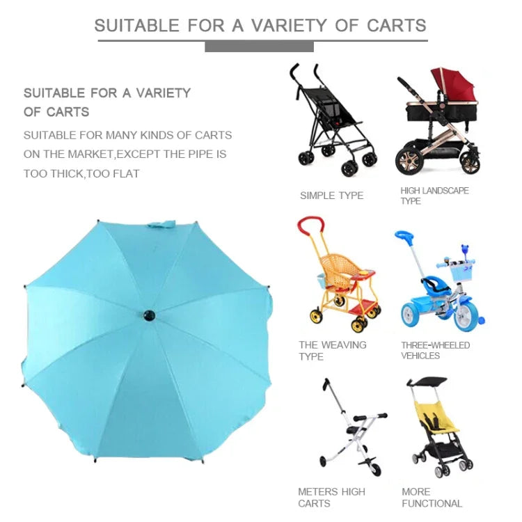 Parapluie en dentelle réglable pour voiturettes de golf, poussettes et fauteuils roulants pour la protection contre la pluie et le soleil, azur, rose