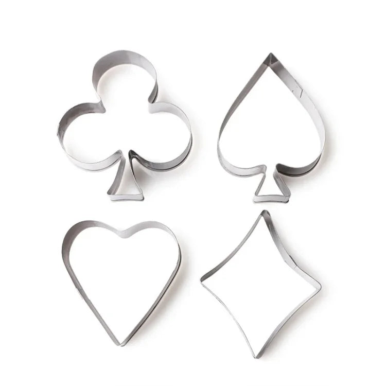 3 ensembles de moules à biscuits en acier inoxydable pour poker, cartes à jouer, moule à fondant pour gâteaux, emporte-pièces pique cœur, 3 ensembles