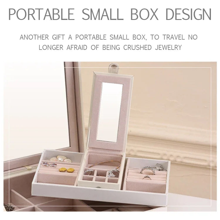 Boîte à Bijoux en Bois Organisateur de Rangement Collier Bague Grand Meuble Cadeau