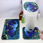 Ensemble de tapis de toilette trois pièces motif monde sous-marin style européen et américain