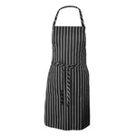 Tabliers unisexes rayés noir et blanc pour chef, serveur, barista, tablier de travail rayé noir et blanc