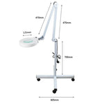 Loupe de table avec bras pivotant pliable 5X et lampe lumineuse pour le visage, le tatouage, les sourcils, les ongles et les soins de beauté, lumière blanche froide